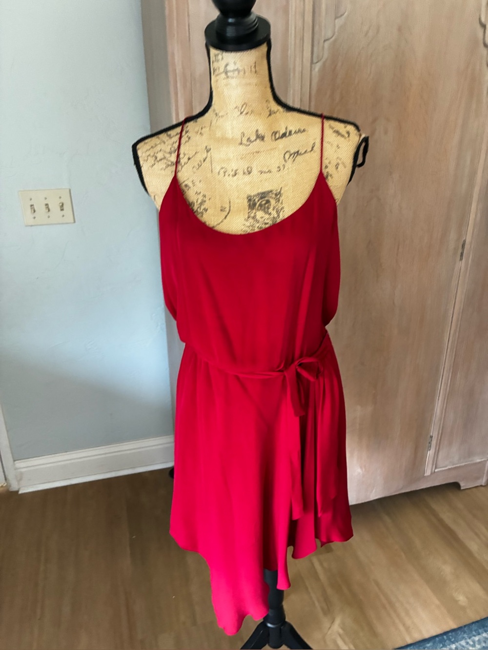 100% Silk red halter dress by Haute Hippie size M